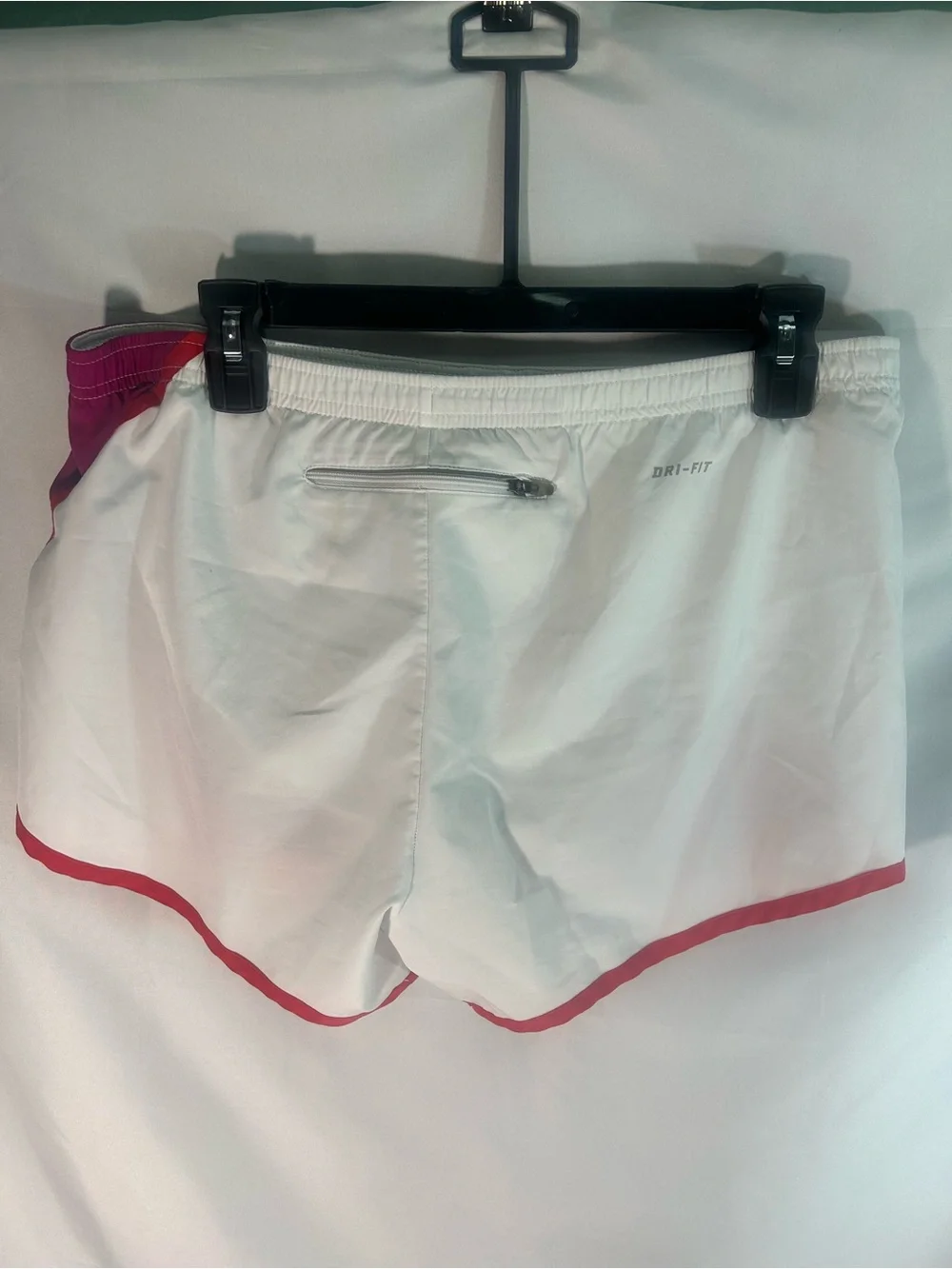 Nike Girls White Pink Red Colorblock Athletic Shorts